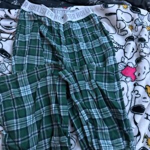 Hollister Green Plaid Kids Pajamas